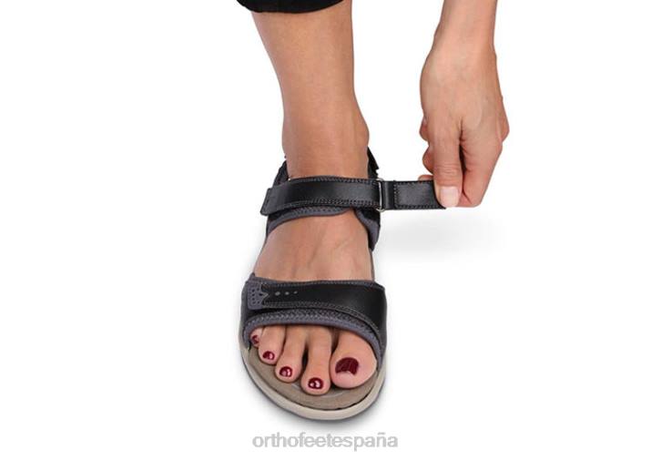 correa bidireccional malibu mujer Orthofeet 00DT16 negro sandalias - Image 4
