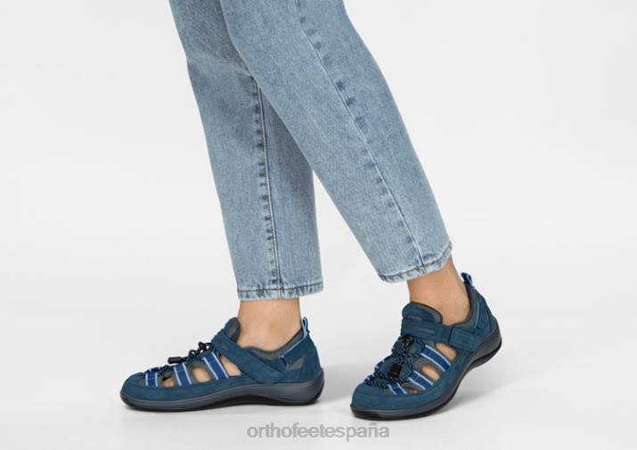 correa de tacón de nápoles mujer Orthofeet 00DT35 azul sandalias - Image 2