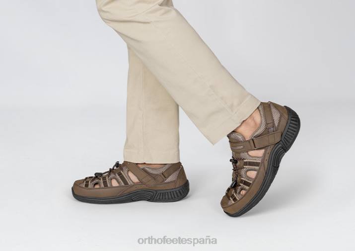 correa de talón de agua clara hombres Orthofeet 00DT125 marrón sandalias - Image 2