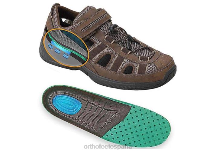 correa de talón de agua clara hombres Orthofeet 00DT125 marrón sandalias - Image 3