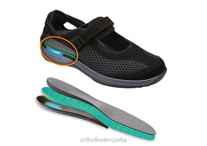 correa de talón sanibel mujer Orthofeet 00DT107 negro zapatos casuales - Image 6