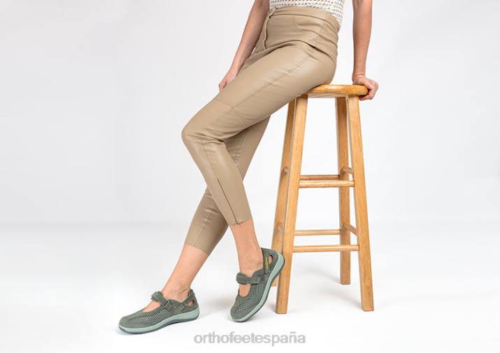 correa de talón sanibel mujer Orthofeet 00DT108 gris oliva zapatos casuales - Image 2