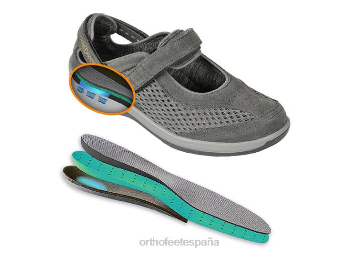 correa de talón sanibel mujer Orthofeet 00DT108 gris oliva zapatos casuales - Image 6