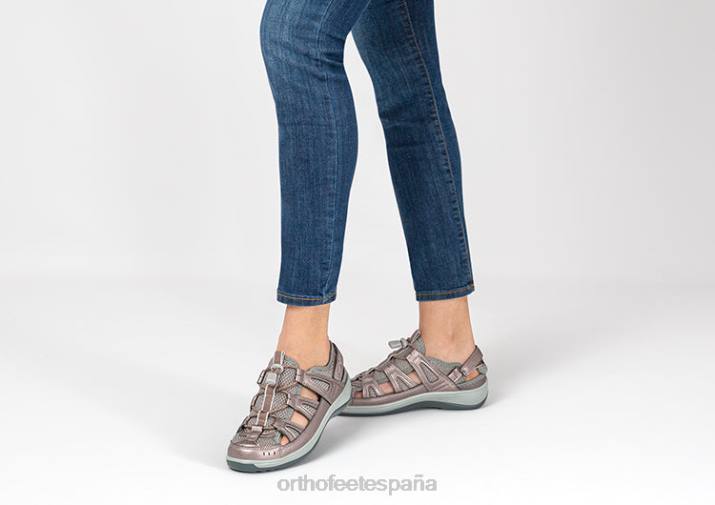 correa de talón verona mujer Orthofeet 00DT36 estaño sandalias - Image 2
