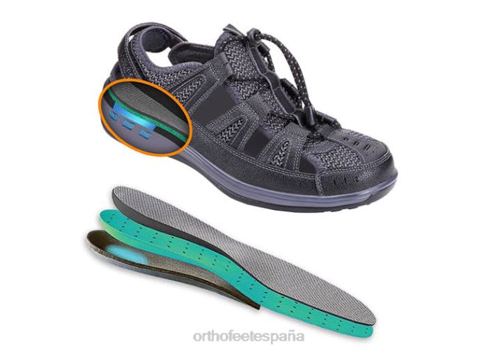 correa de talón verona mujer Orthofeet 00DT37 negro sandalias - Image 6