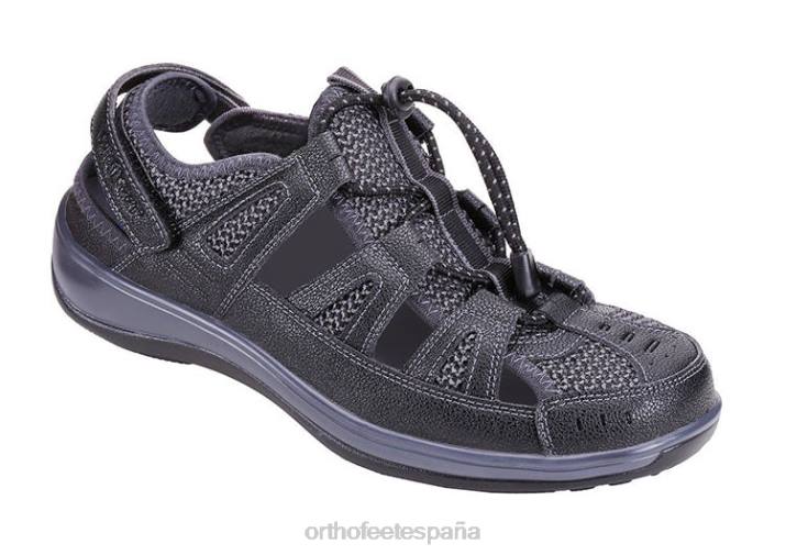 correa de talón verona mujer Orthofeet 00DT37 negro sandalias - Image 1