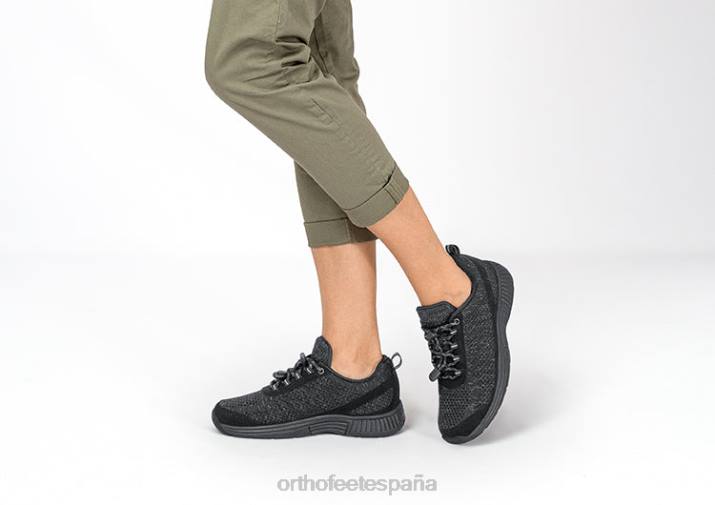 encaje coral sin anudar mujer Orthofeet 00DT50 encaje coral sin anudar negro zapatillas - Image 2