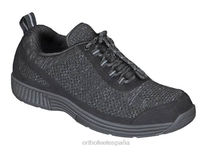 lava sin corbata hombres Orthofeet 00DT129 negro zapatillas - Image 1