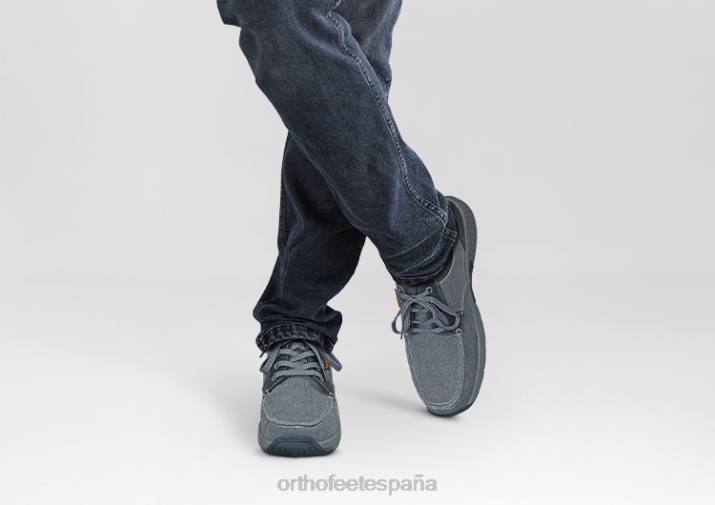lona de porto hombres Orthofeet 00DT169 gris zapatos casuales - Image 2