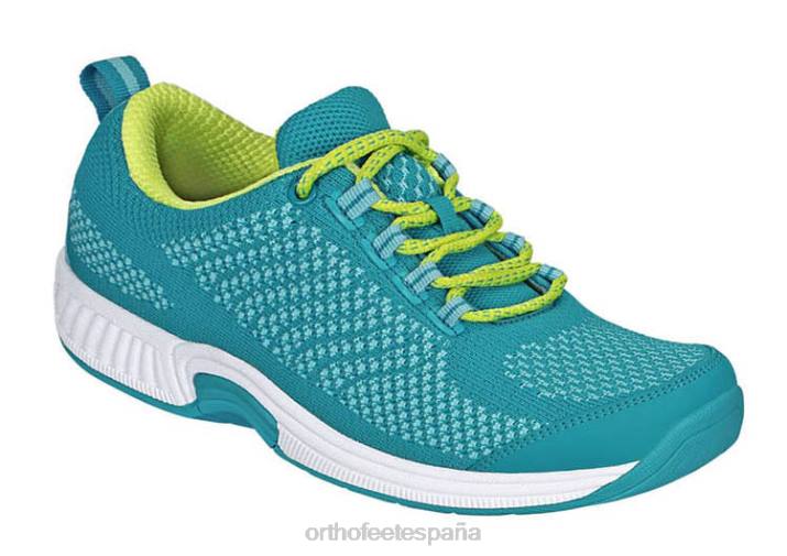 punto coralino elástico mujer Orthofeet 00DT48 turquesa zapatillas - Image 1