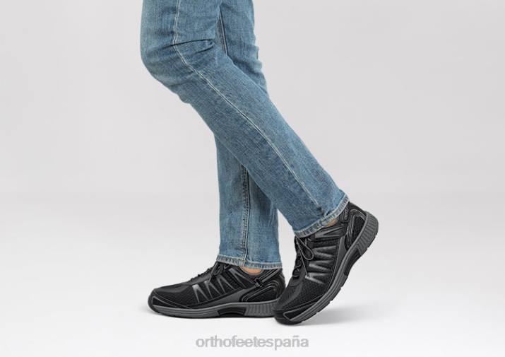 sprint sin corbata hombres Orthofeet 00DT135 negro zapatillas - Image 2