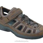correa de talón de agua clara hombres Orthofeet 00DT125 marrón sandalias