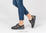 correa de talón verona mujer Orthofeet 00DT37 negro sandalias - Image 2