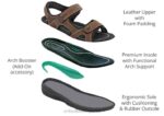 Geminis hombres Orthofeet 00DT119 marrón sandalias - Image 6