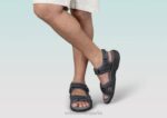 Geminis hombres Orthofeet 00DT120 negro sandalias - Image 2