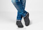 lava sin corbata hombres Orthofeet 00DT129 negro zapatillas - Image 2
