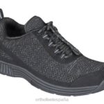 lava sin corbata hombres Orthofeet 00DT129 negro zapatillas