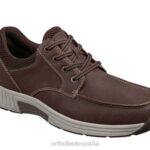 León hombres Orthofeet 00DT166 marrón zapatos casuales