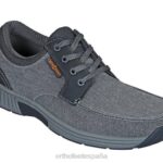 lona de porto hombres Orthofeet 00DT169 gris zapatos casuales