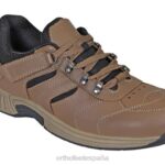 shreveport sin corbata hombres Orthofeet 00DT148 marrón zapatillas