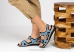 Venecia mujer Orthofeet 00DT3 azul sandalias - Image 2